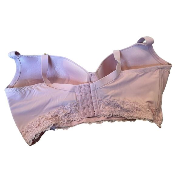 Daisy Fuentes Wired Lined Bra NWOT Plus Size 40D Pink Lace Detail Adjustable New - Picture 5 of 9